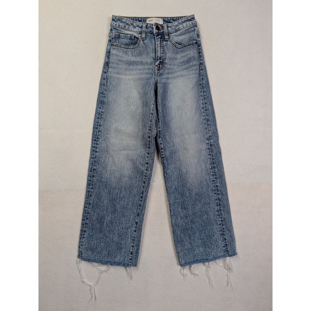 BKE Women Jeans Sz 23 x 27 Billie High Rise Cropped Wide Leg Blue